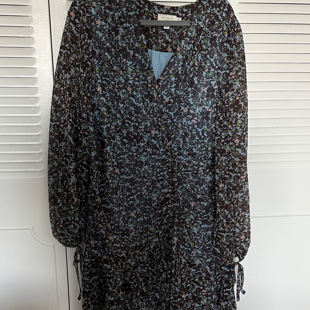 Ted baker Floral Black and Blue Dress